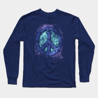 Psychedelic 3D Peace Sign - One Love - Graffiti - Grunge Long Sleeve T-Shirt
